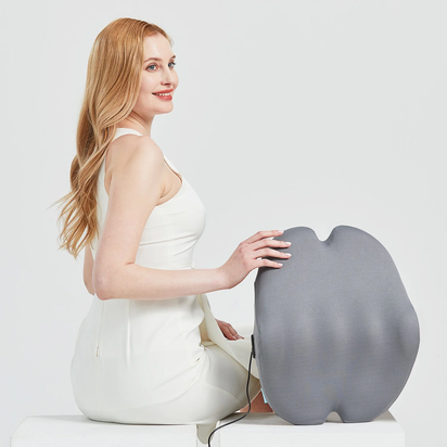 Vibrating Lumbar Support Pillow for Office Chair and Car Couch Sleeping Bed Recliner Plane, Perfectly Balanced Memory Foam with Vibrating Motors for Back Pain Relief