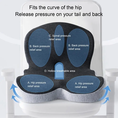 L-Shaped Seat Cushion Ergonomic Memory Foam Seat Cushion with Lumbar Support for Tailbone Pain Relief L-Shaped Back for Office