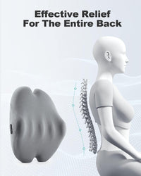 Vibrating Lumbar Support Pillow for Office Chair and Car Couch Sleeping Bed Recliner Plane, Perfectly Balanced Memory Foam with Vibrating Motors for Back Pain Relief